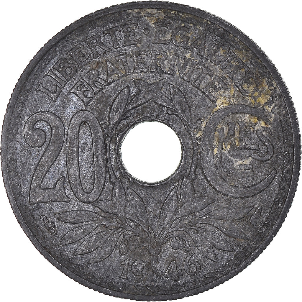 Moneta, Francja, 20 Centimes, 1946