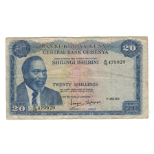 Banknote, Kenya, 20 Shillings, 1973, 1973-07-01, KM:8d, VG(8-10)