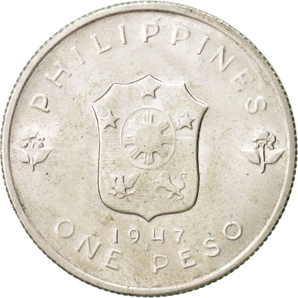 Philippines Peso 1947 KM:185 AU(55-58) Silver 35.5