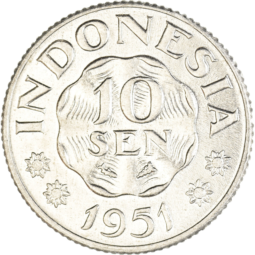 Monnaie, Indonésie, 10 Sen, 1951
