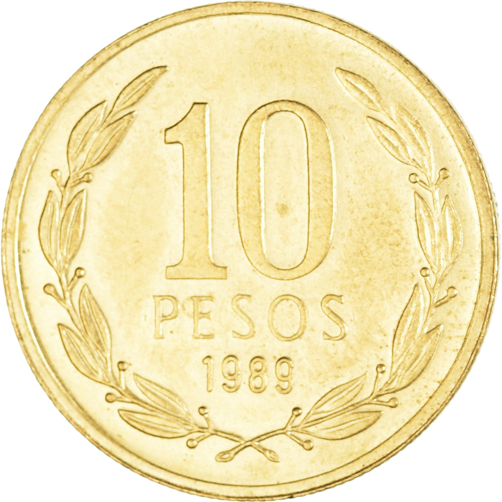 Munten, Chili, 10 Pesos, 1989