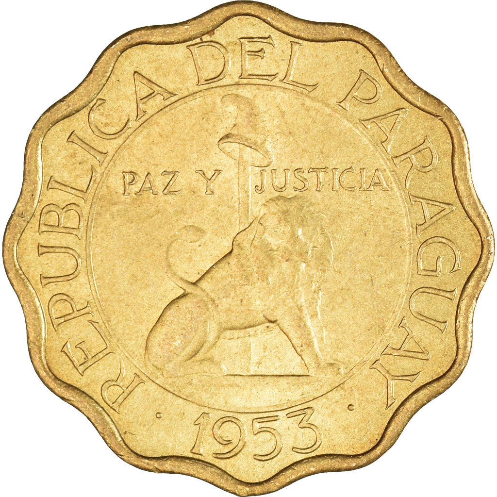 Coin, Paraguay, 15 Centimos, 1953