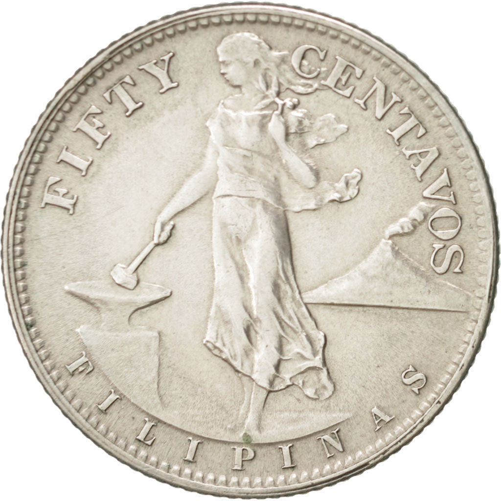 Filippine, 50 Centavos, 1945, BB, Argento, KM:183