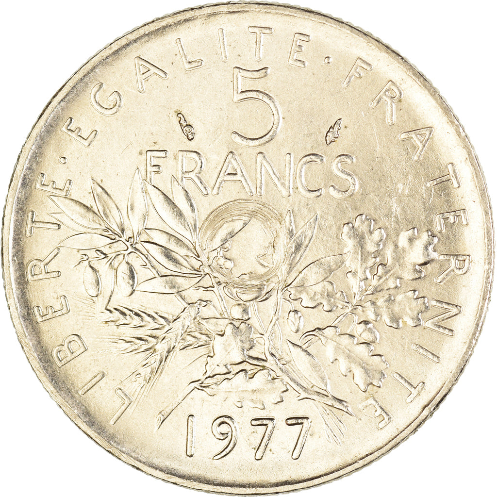 Munten, Frankrijk, 5 Francs, 1977