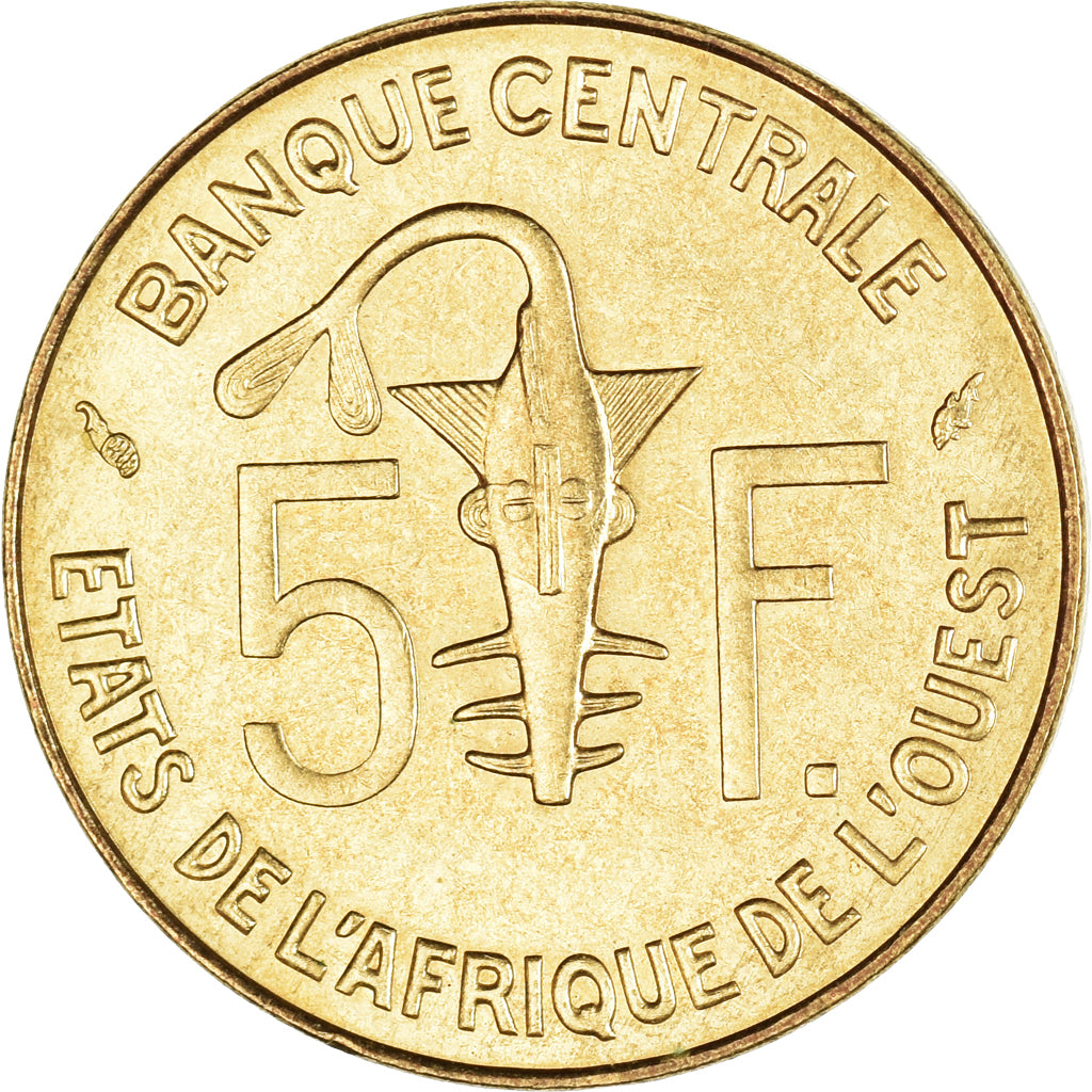 Münze, West African States, 5 Francs, 1979