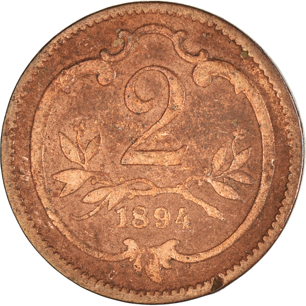 Monnaie, Autriche, 2 Heller, 1894