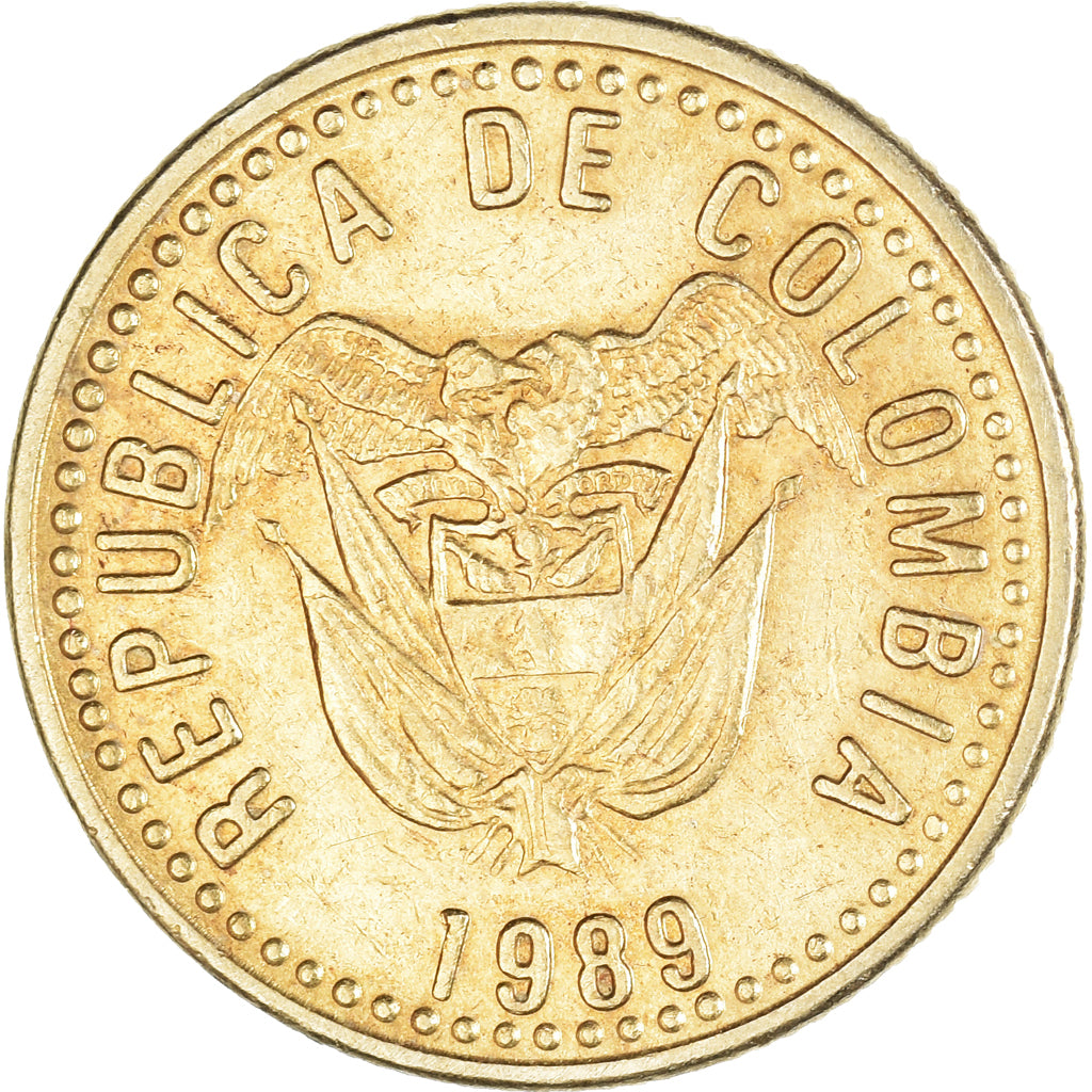 Monnaie, Colombie, 10 Pesos, 1989