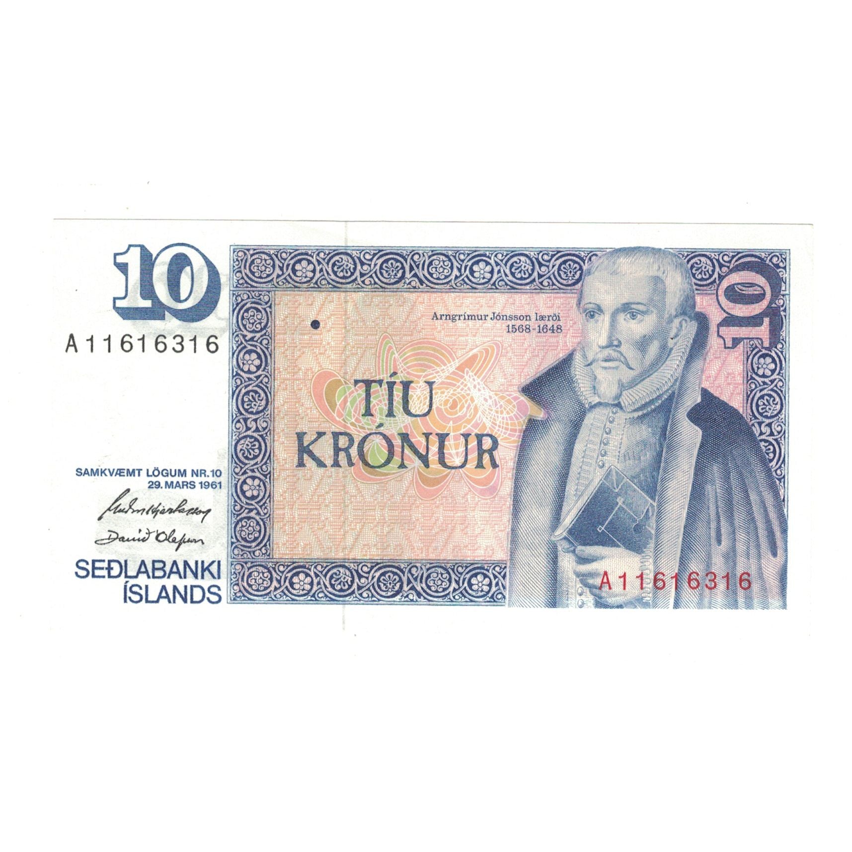 Banknote, Iceland, 10 Kronur, 1961, 1961-03-29, KM:48a, UNC(65-70)
