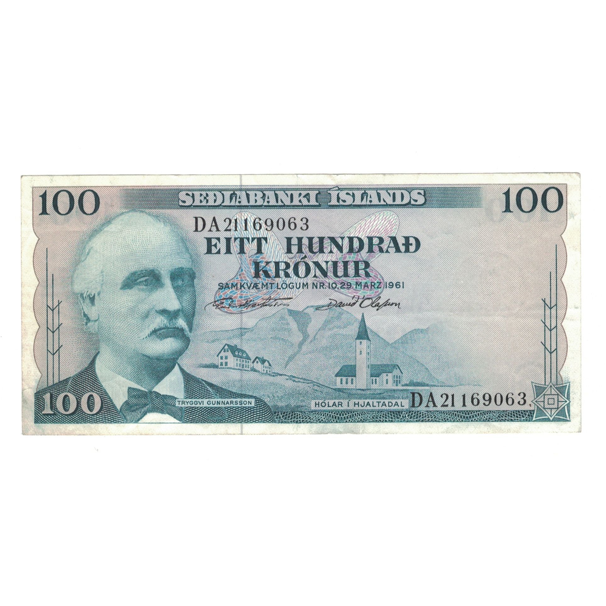 Billet, Islande, 100 Kronur, 1961, 1961-03-29, KM:44a, TTB
