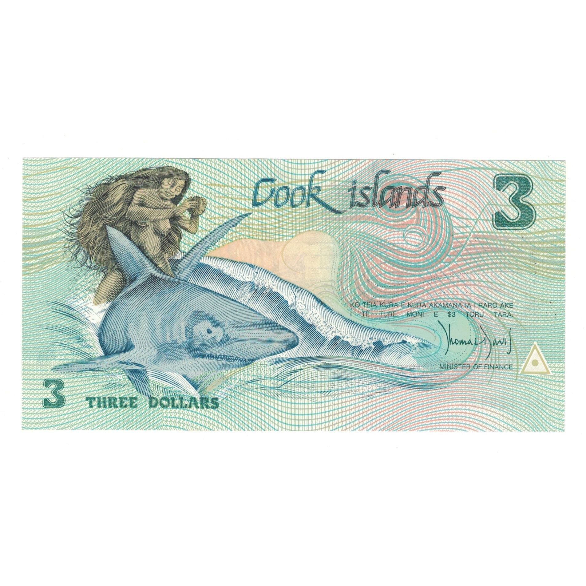 Banknot, Wyspy Cooka, 3 Dollars, KM:3a, UNC(65-70)