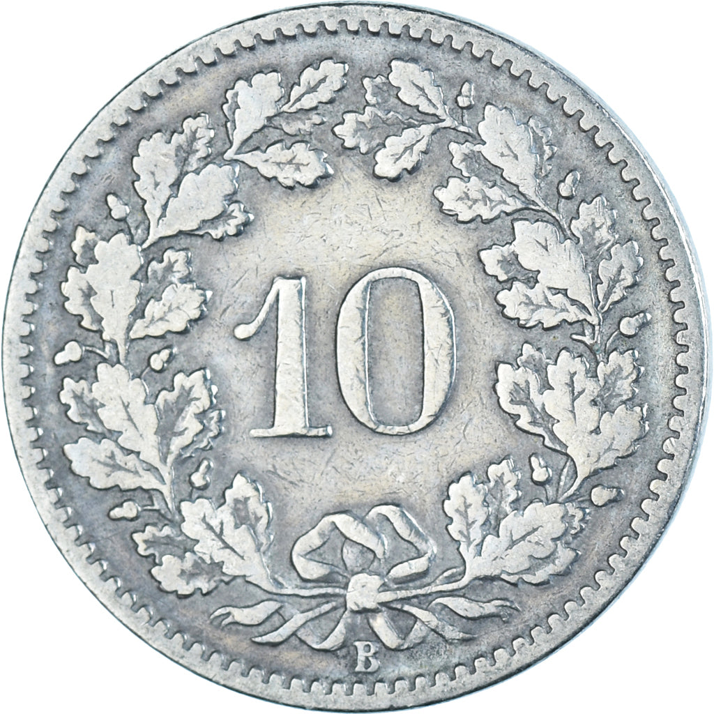 Moeda, Suíça, 10 Rappen, 1897