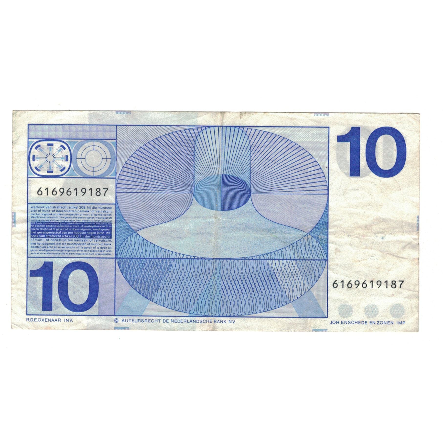 Banknote, Netherlands, 10 Gulden, 1968, 1968-04-25, KM:91b, EF(40-45)