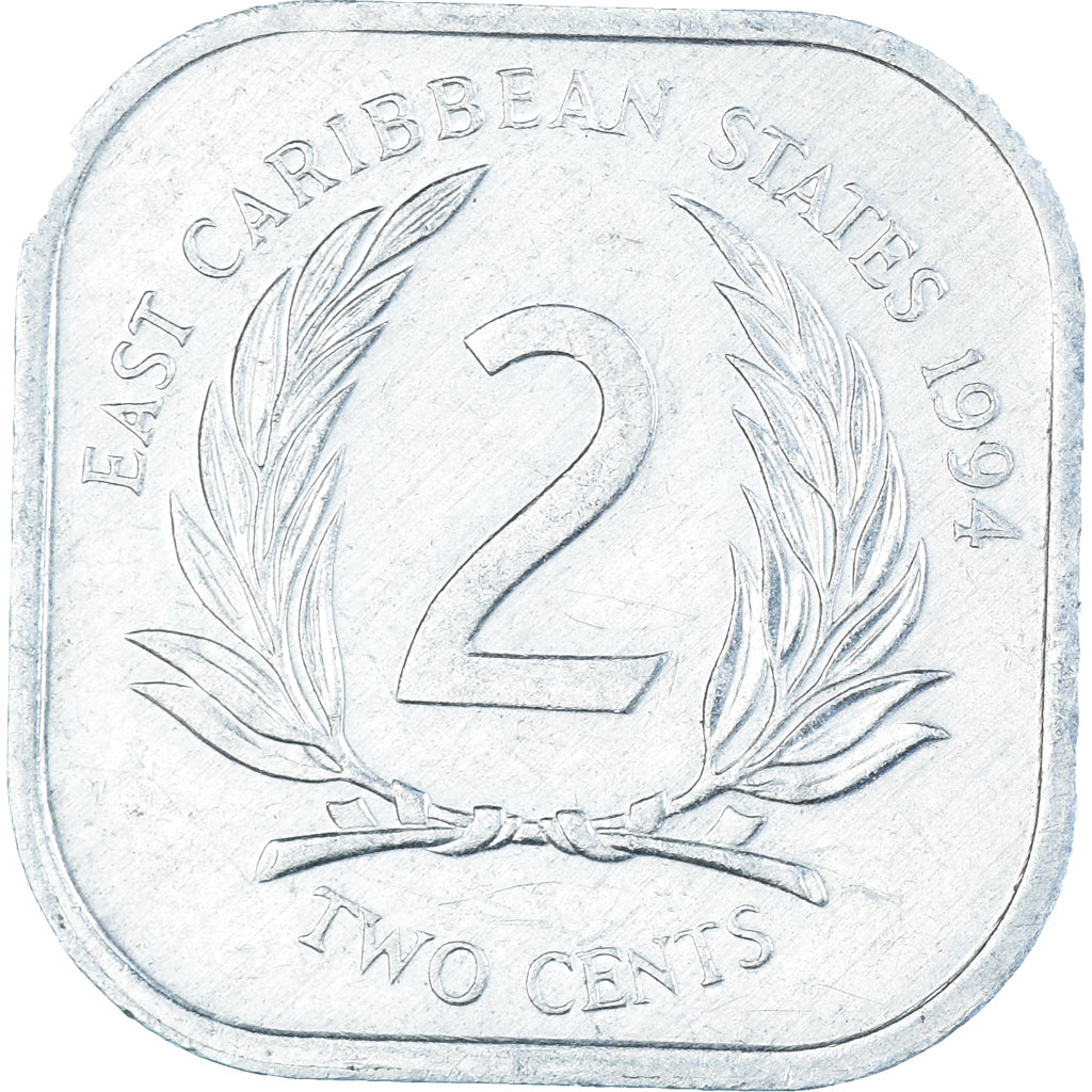 Monnaie, Etats des caraibes orientales, 2 Cents, 1994