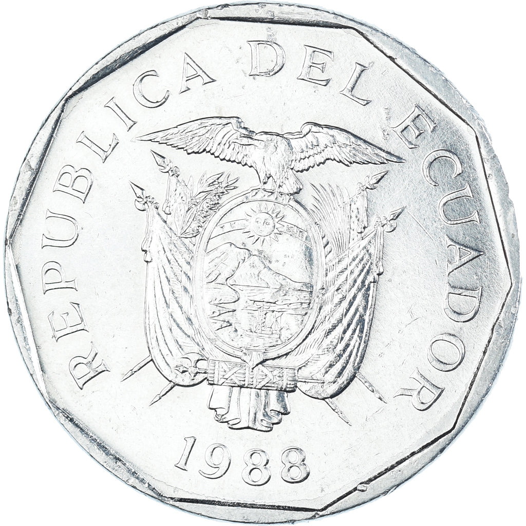 Moneda, Ecuador, 10 Sucres, Diez, 1988