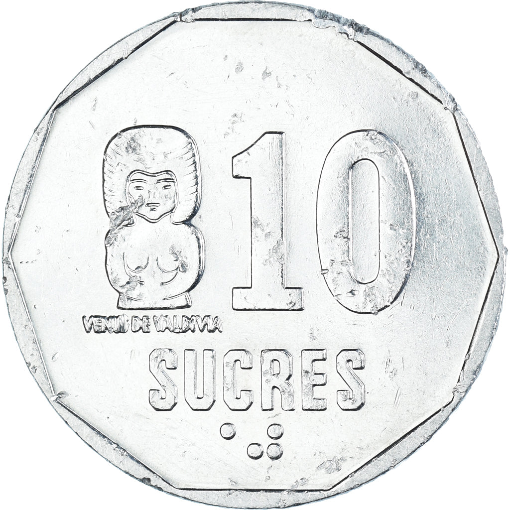 Moneda, Ecuador, 10 Sucres, Diez, 1988