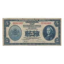 Banknote, Netherlands Indies, 5 Gulden, 1943, 1943-03-02, KM:113a, VF(20-25)