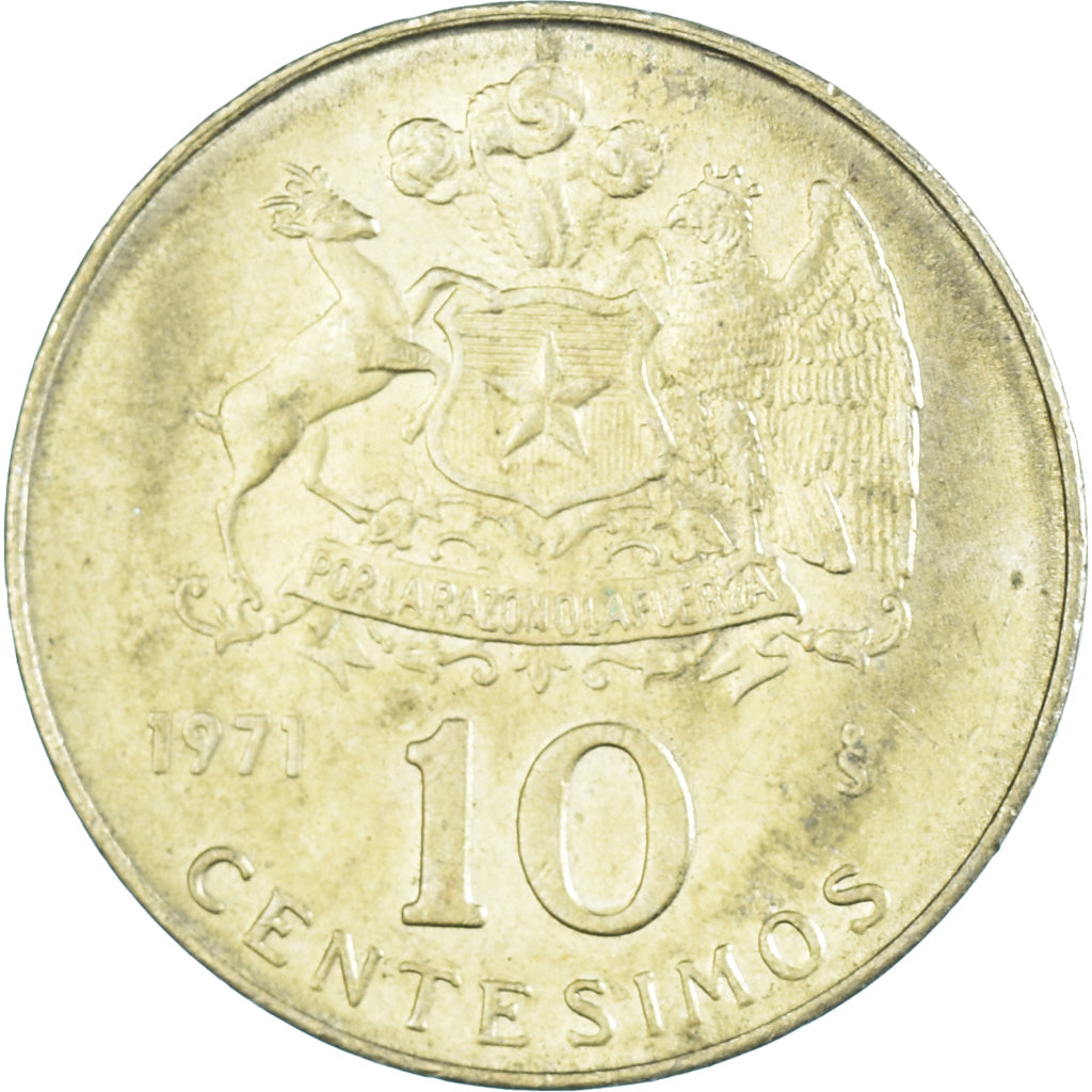 Moneda, Chile, 10 Centesimos, 1971