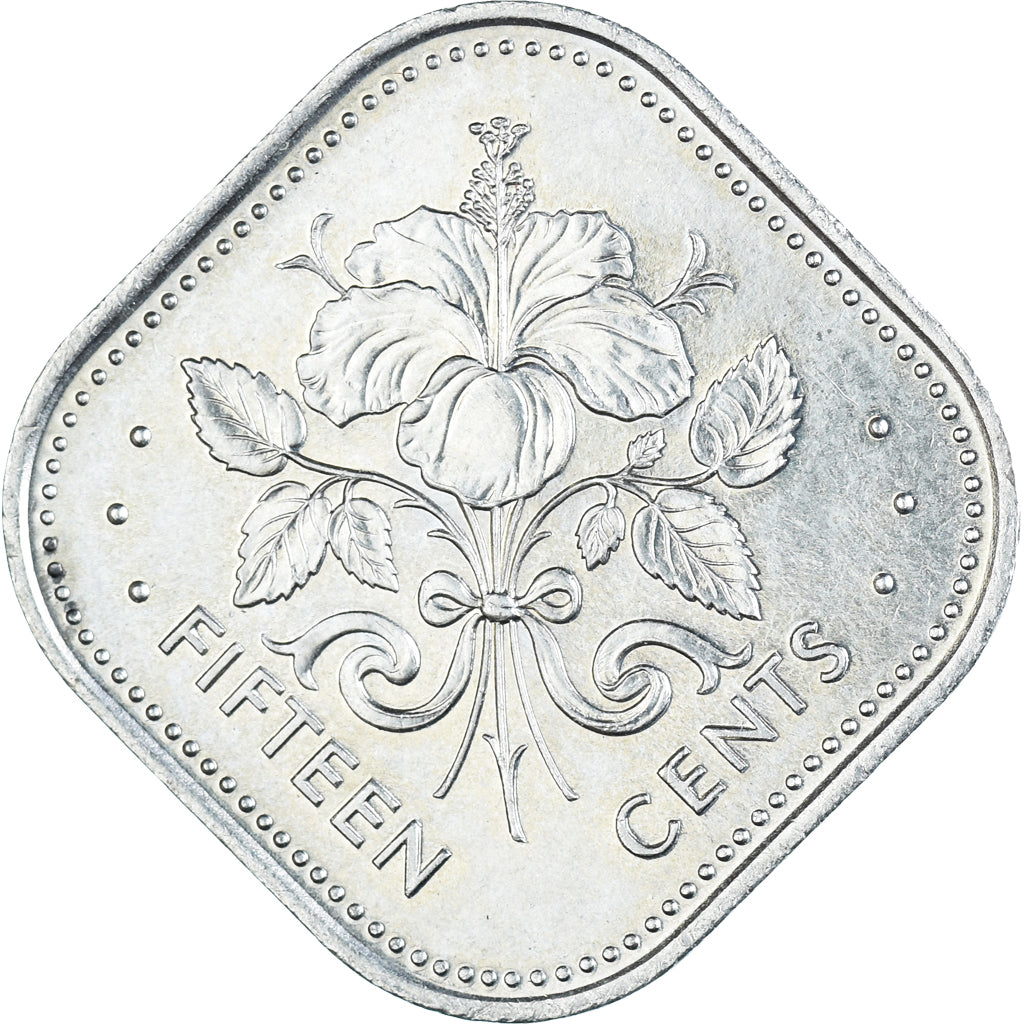 Moeda, Baamas, 15 Cents, 1992