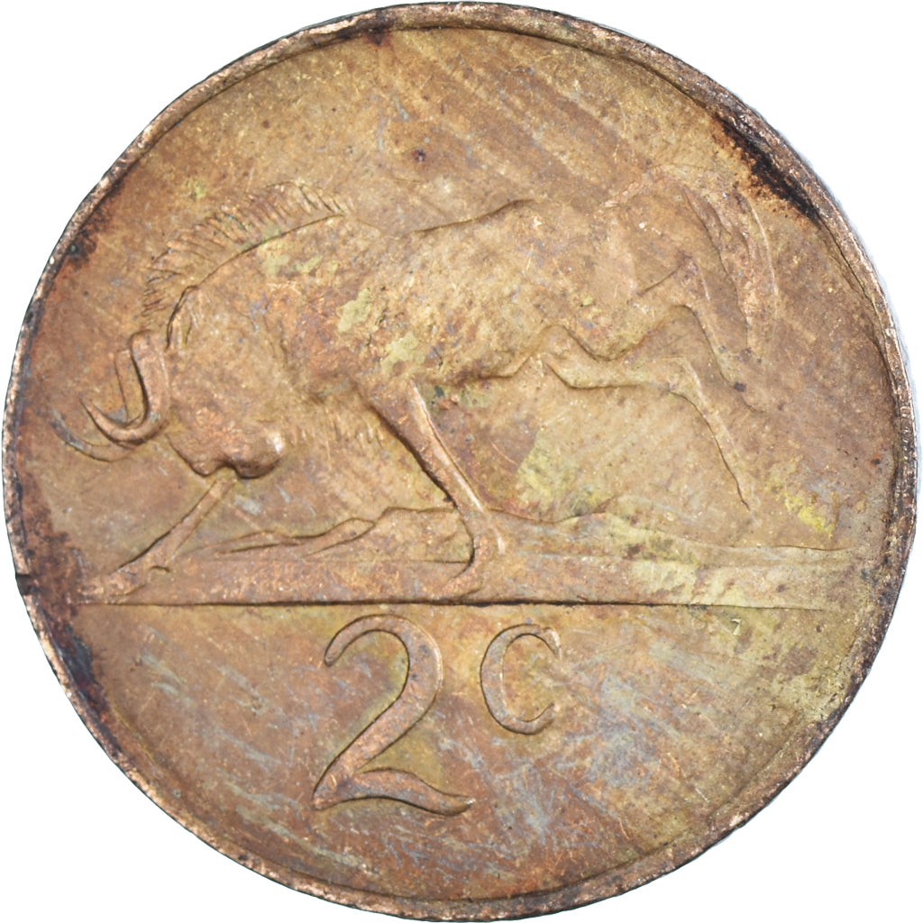 Moneda, Sudáfrica, 2 Cents, 1976