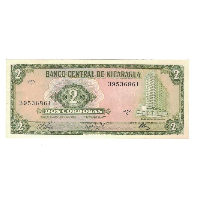 Banknote, Nicaragua, 2 Cordobas, Undated (1972), KM:121a, AU(55-58)