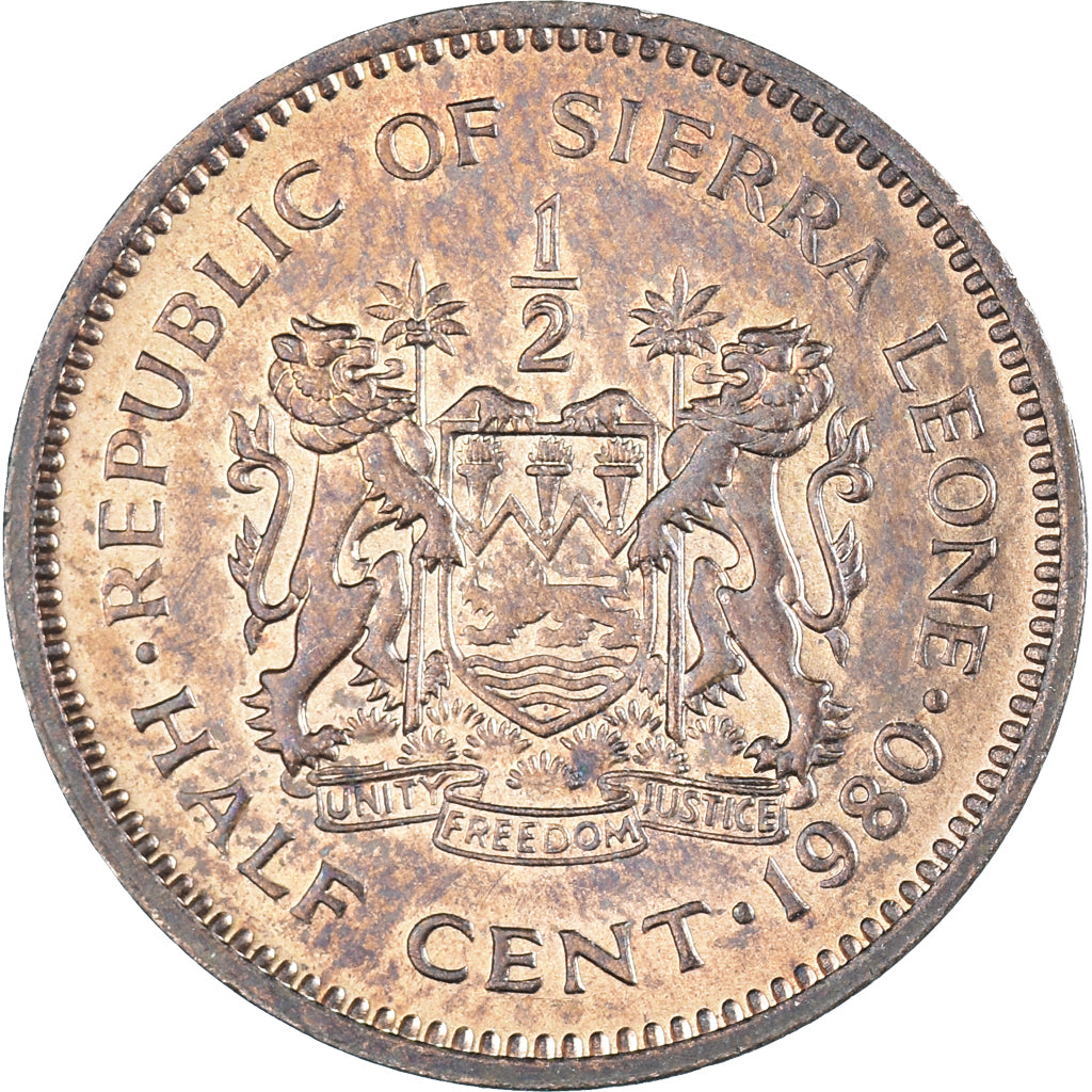 Coin, Sierra Leone, 1/2 Cent, 1980