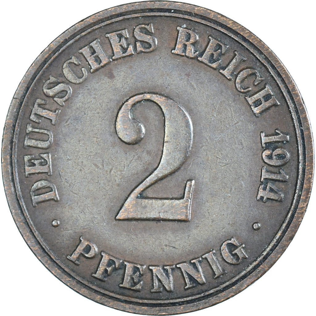 Moneta, GERMANIA - IMPERO, 2 Pfennig, 1914