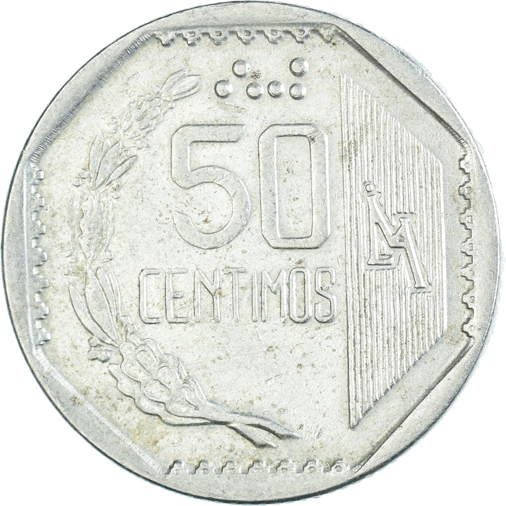 Monnaie, Pérou, 50 Centimos, 1996