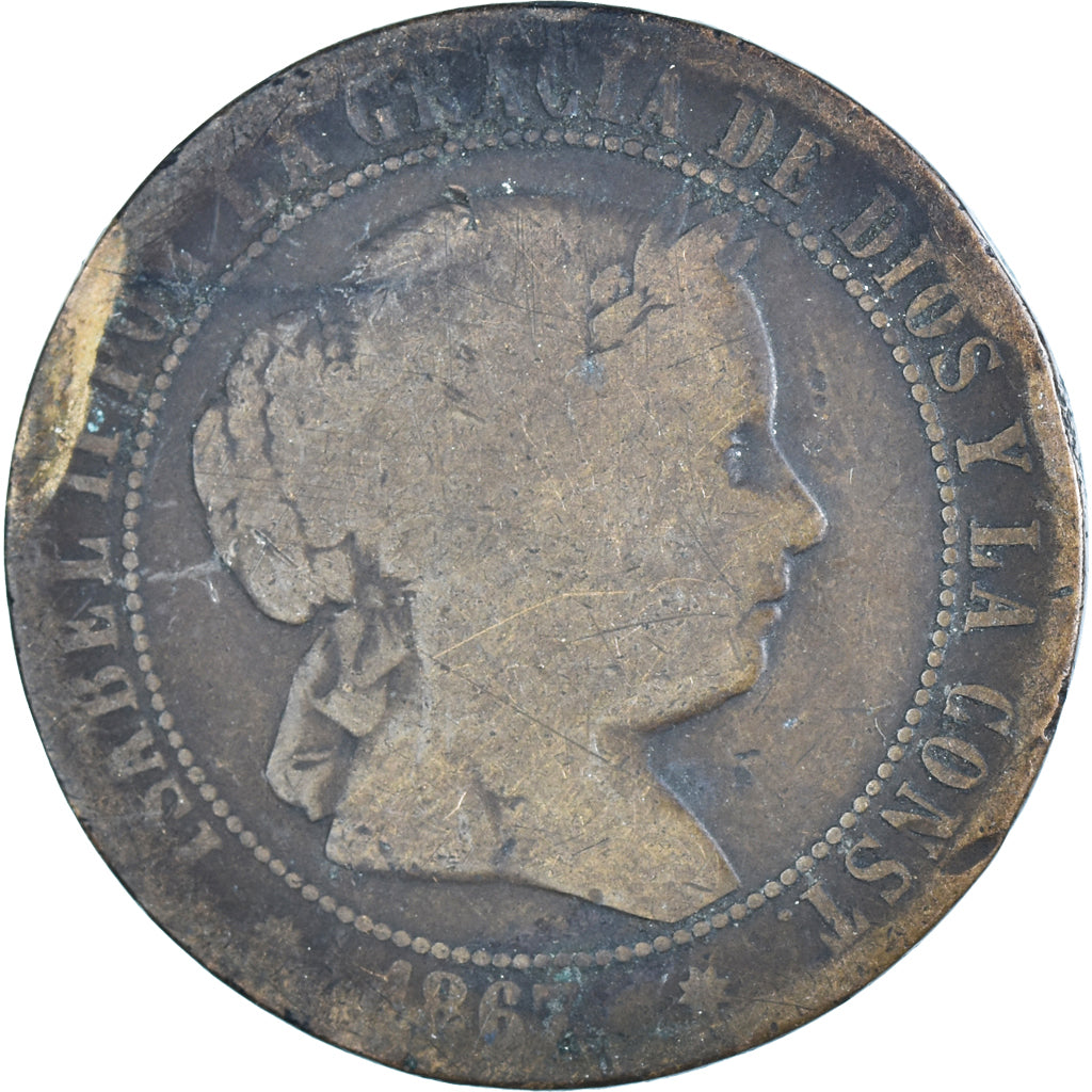 Moneda, España, 2-1/2 Centimos, 1867