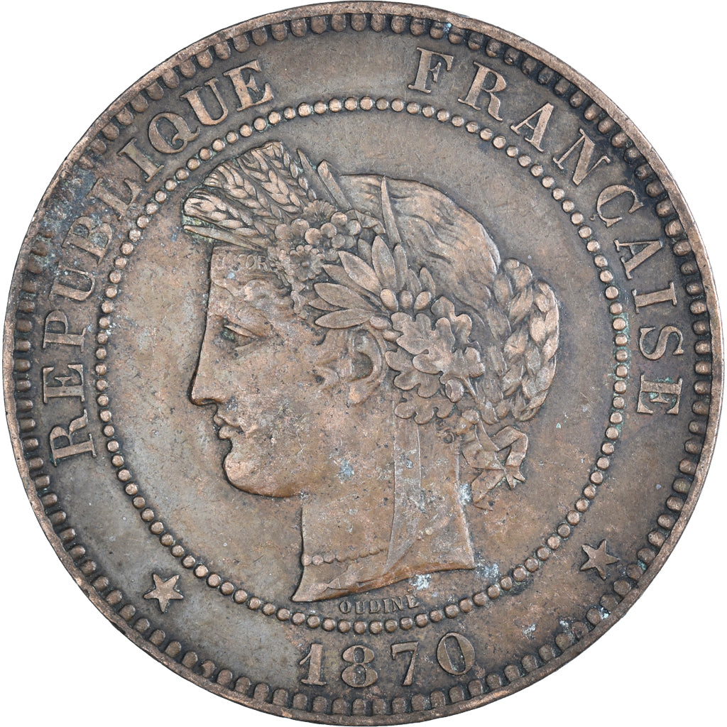 Moeda, França, 10 Centimes, 1870