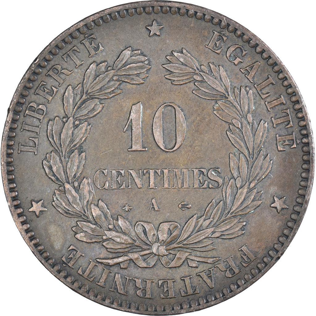 Moeda, França, 10 Centimes, 1870