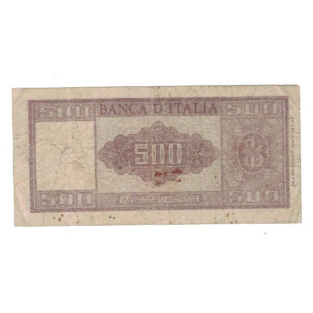 Banknote, Italy, 500 Lire, 1947, 1947-03-20, KM:80a, VG(8-10)