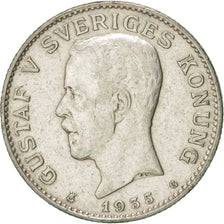 Svezia, Gustaf V, Krona, 1935, BB, Argento, KM:786.2