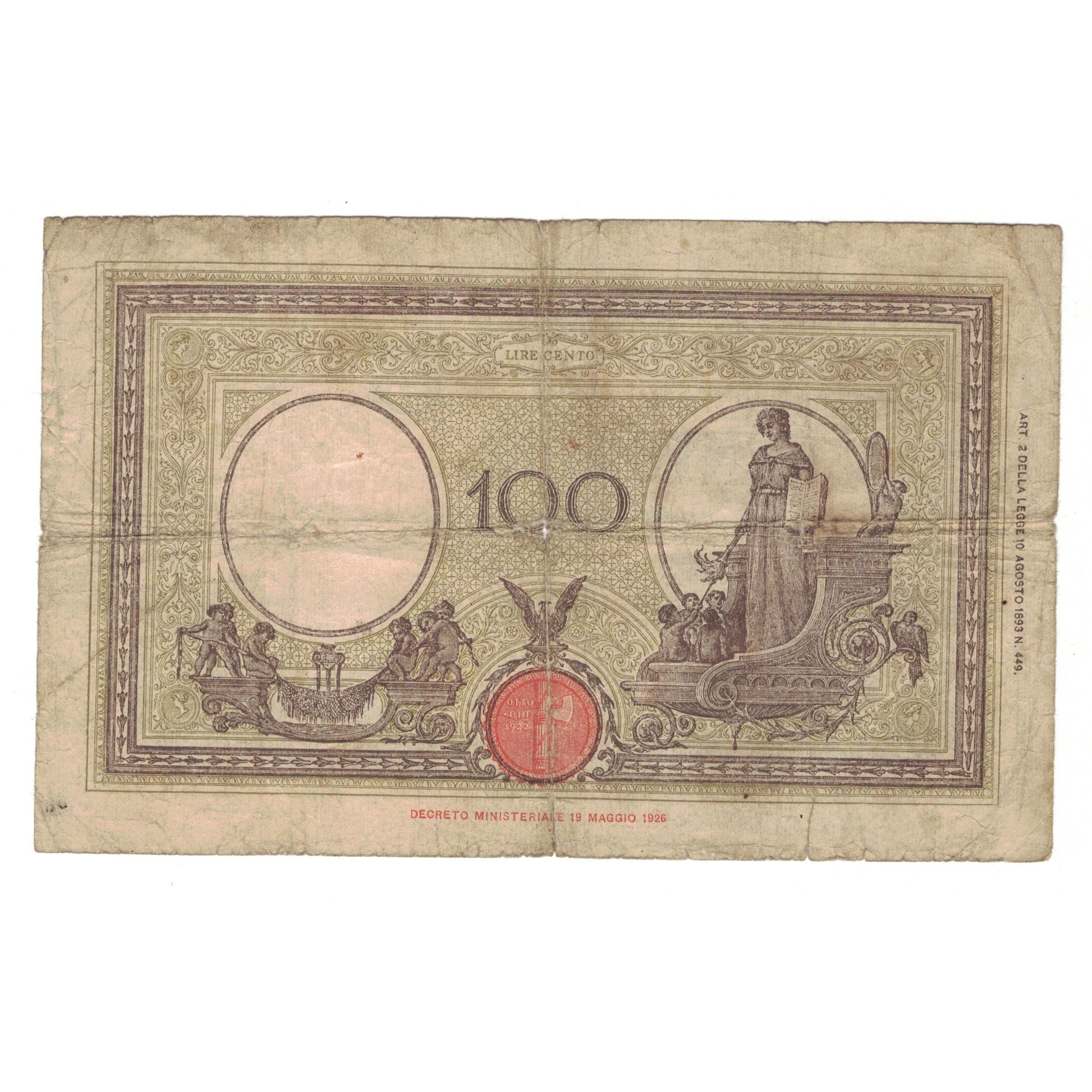Banknote, Italy, 100 Lire, 1942, 1942-12-09, KM:59, VF(30-35)