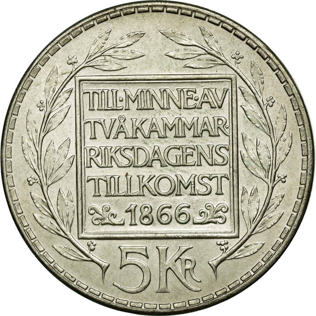 Coin, Sweden, Gustaf VI, 5 Kronor, 1966, MS(60-62), Silver, KM:839
