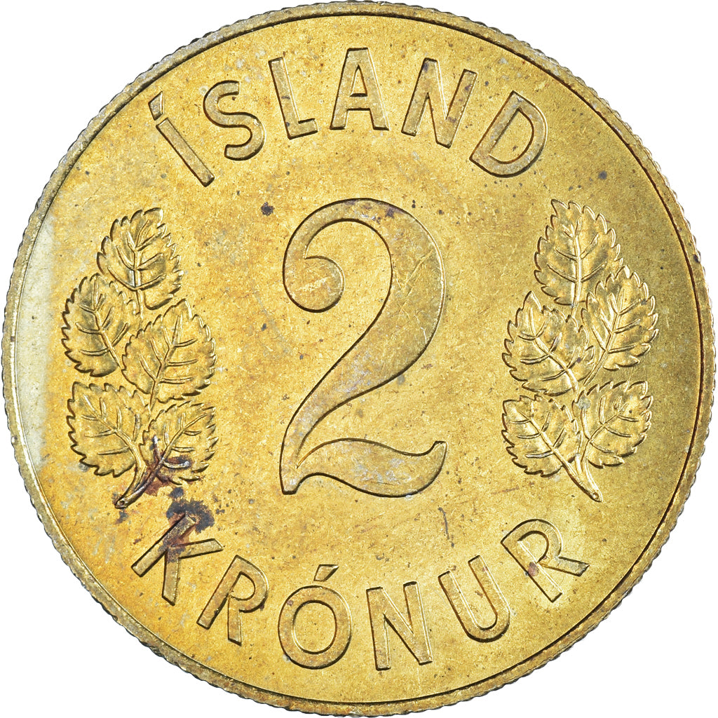 Munten, IJsland, 2 Kronur, 1958