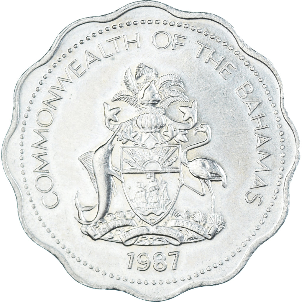 Moeda, Baamas, 10 Cents, 1987
