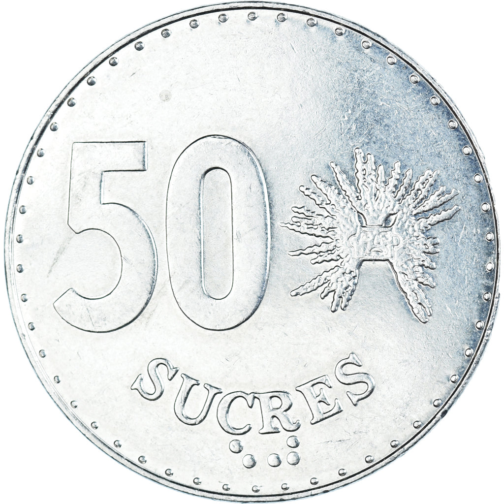 Monnaie, Équateur, 50 Sucres, 1991