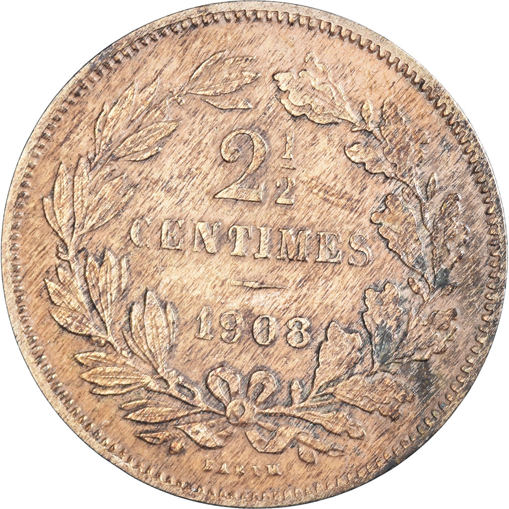 Moneda, Luxemburgo, 2-1/2 Centimes, 1908