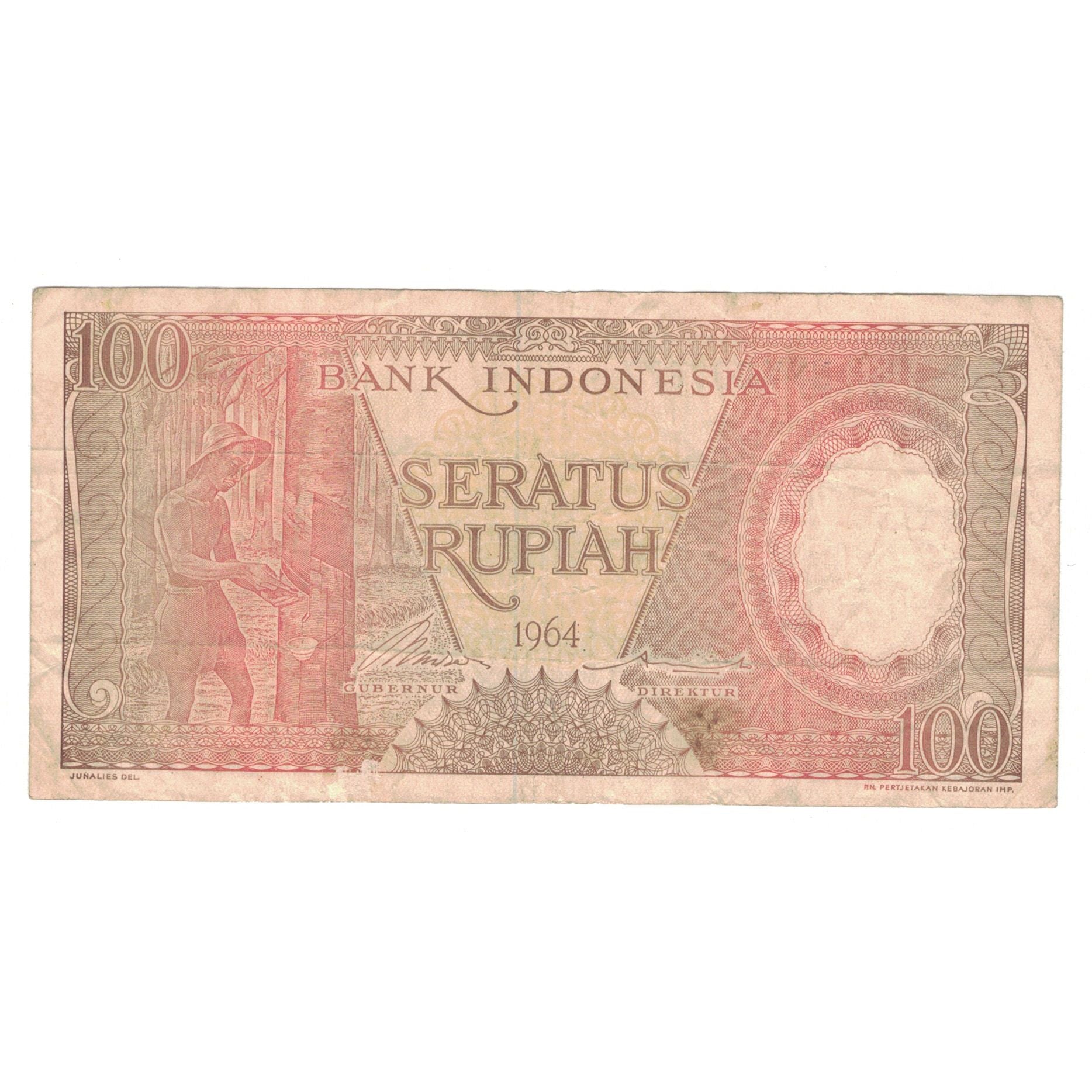 Banconote, Indonesia, 100 Rupiah, 1964, KM:97a, MB+