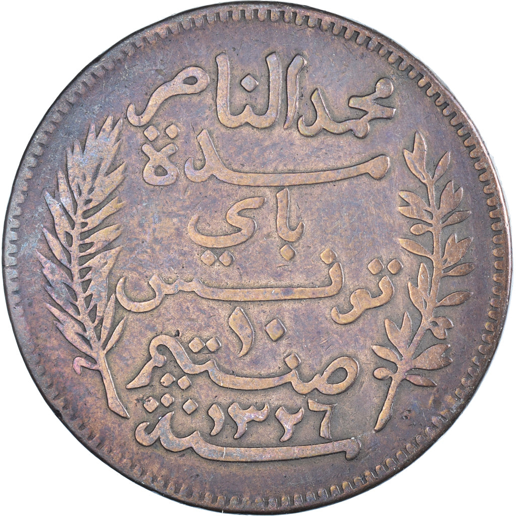 Moneta, Tunisia, 10 Centimes, 1908