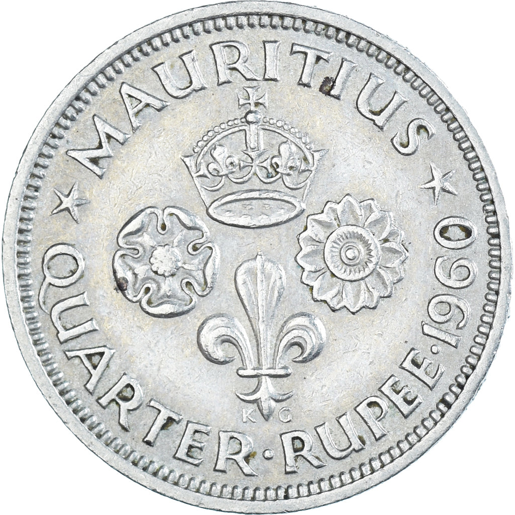Coin, Mauritius, 1/4 Rupee, 1960