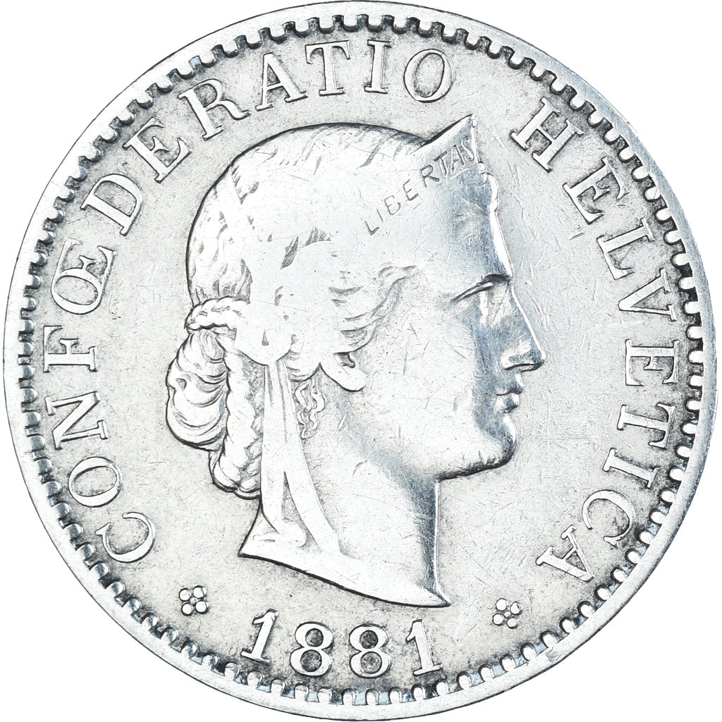 Münze, Schweiz, 20 Rappen, 1881