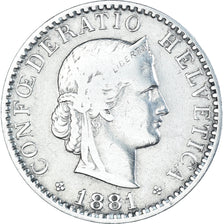 Münze, Schweiz, 20 Rappen, 1881