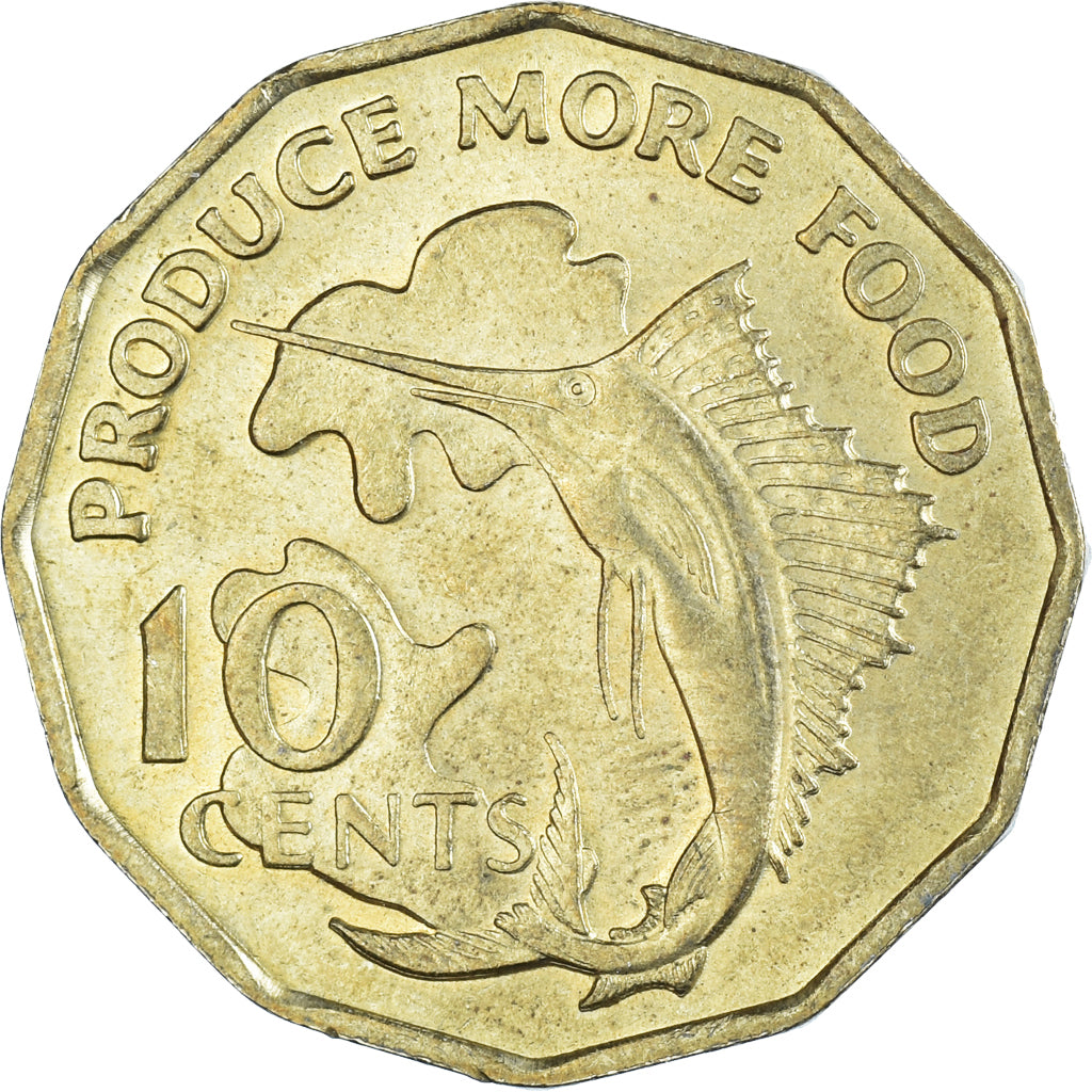 Moneta, Seszele, 10 Cents, 1977