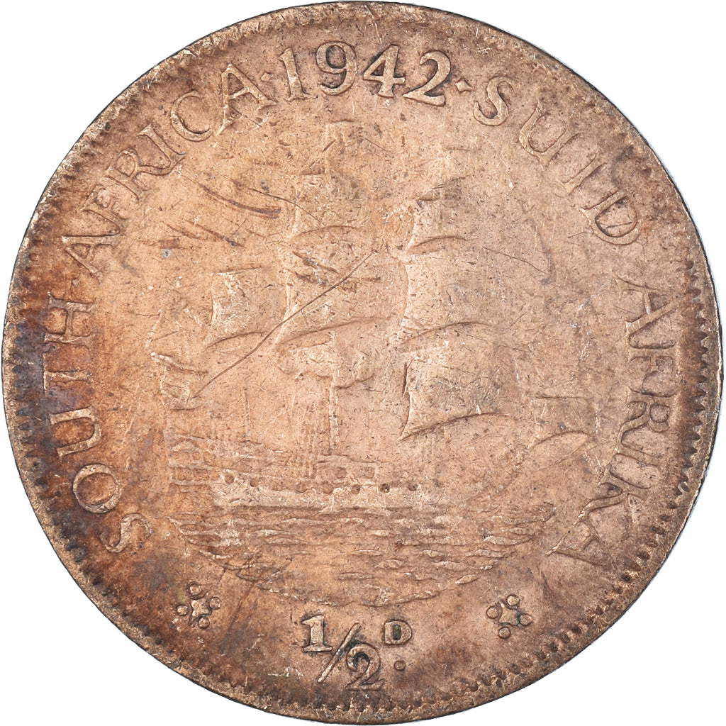 Moeda, África do Sul, 1/2 Penny, 1942