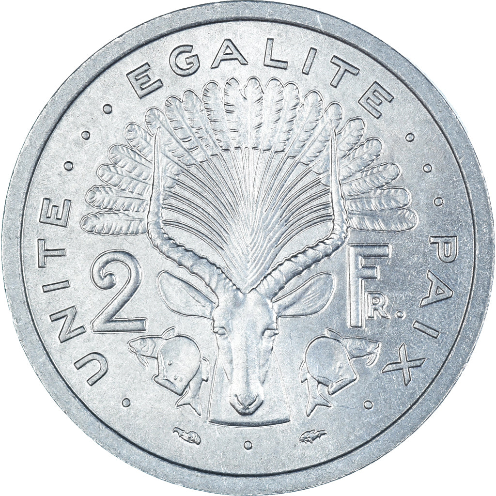 Moneda, Yibuti, 2 Francs, 1977