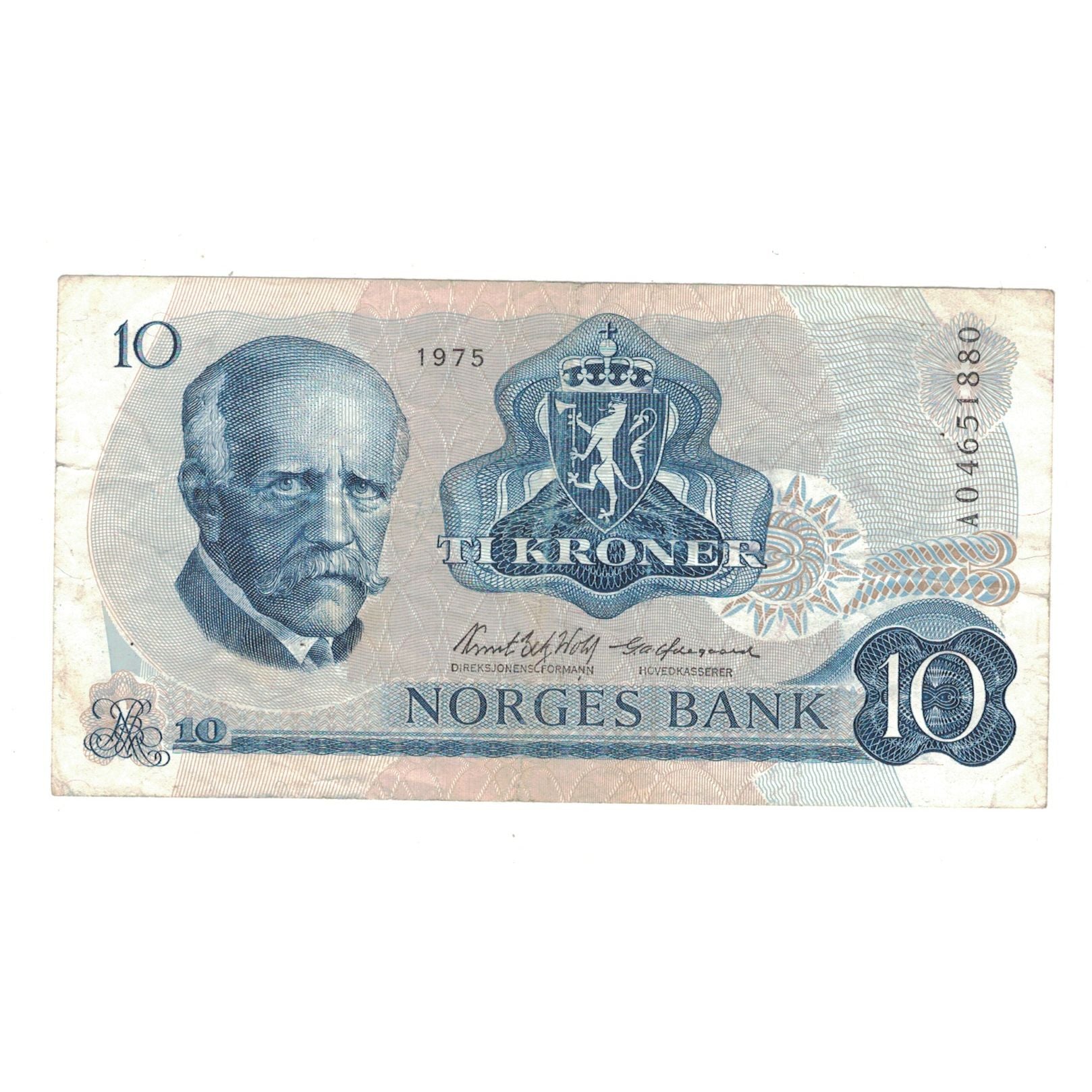 Banconote, Norvegia, 10 Kroner, 1975, KM:36b, BB
