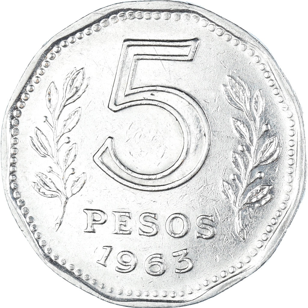 Moneta, Argentina, 5 Pesos, 1963