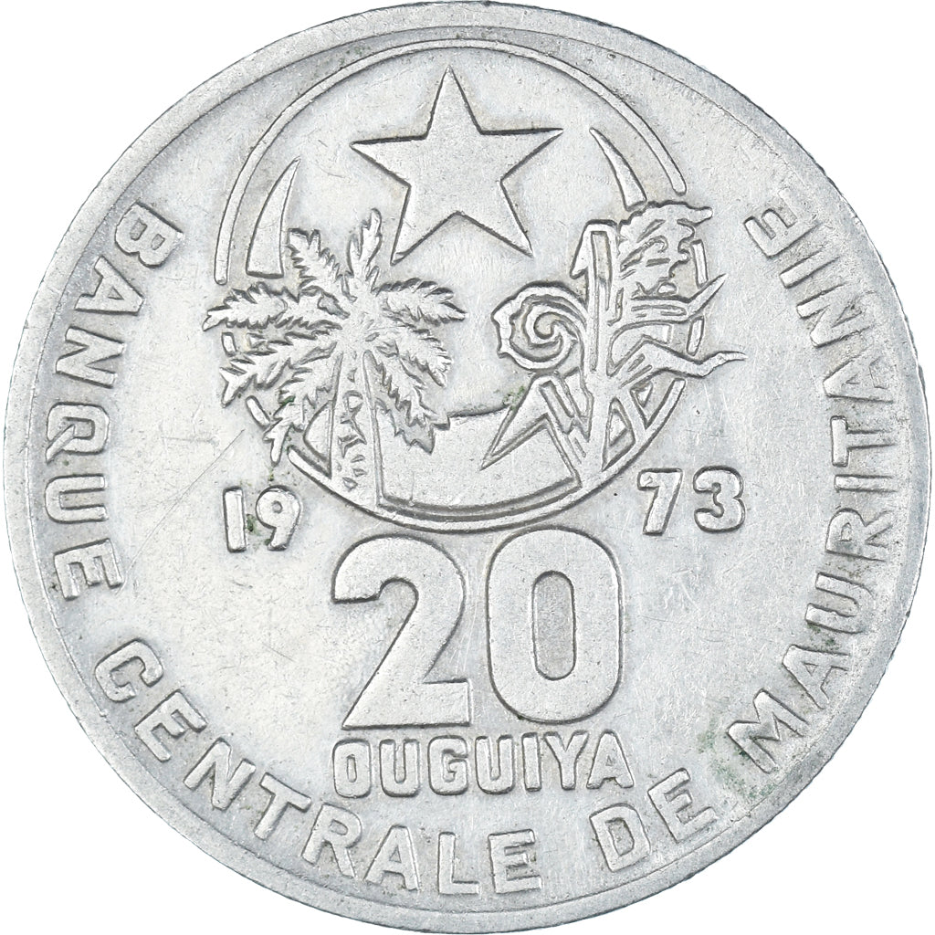 Monnaie, Mauritanie, 20 Ouguiya, 1973