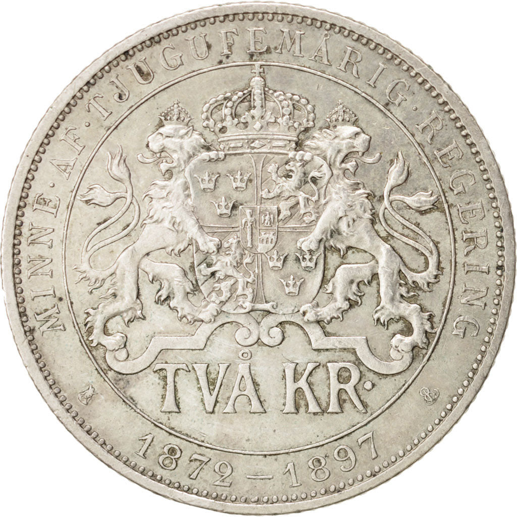 Sweden 2 Kronor 1897 KM:762 AU(50-53) Silver 31